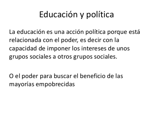 Pedagogía y política