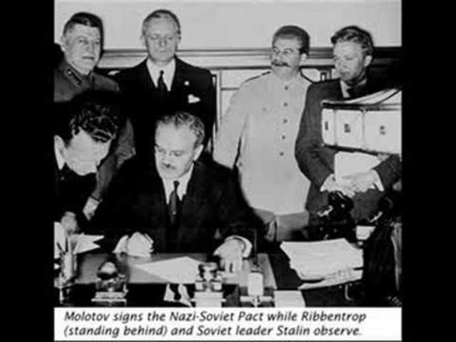 1939 Nazi-Soviet Pact signed by Hitler and Stalin