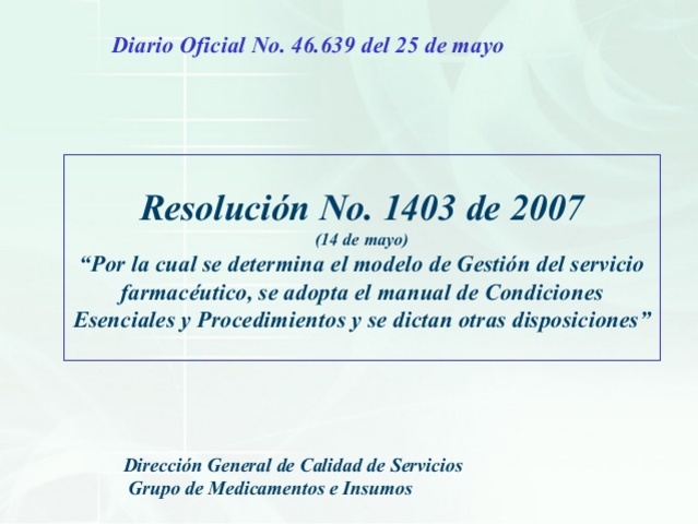 RESOLUCION 1403 DE 2007