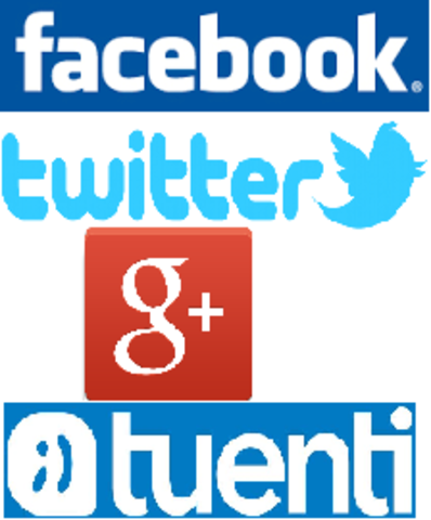 Facebook, Twitter, Gogle+, Tuenti