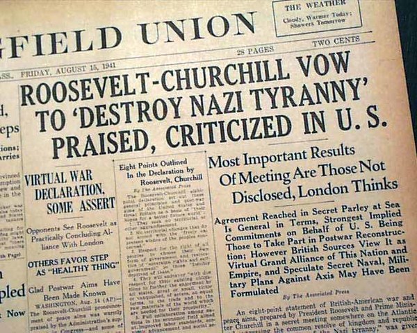 Churchill and FDR issue the Atlantic Charter