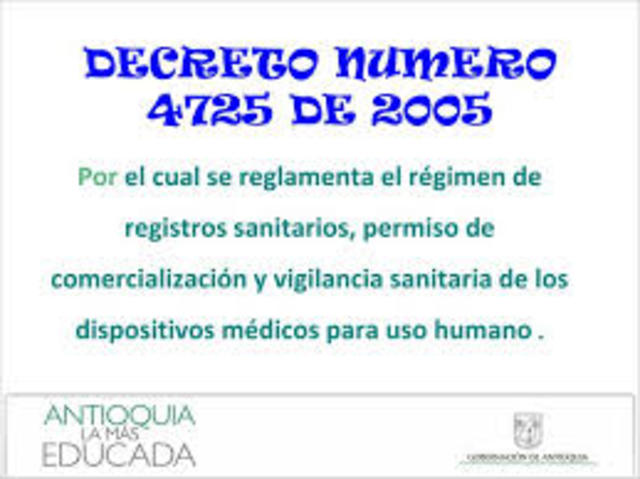 DECRETO 4725 DE 2005