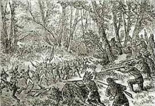 First Battle of the French and Indian War at Fort Necessity