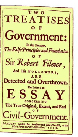 John Locke's Two Treaties of Government Printed in Boston, MA