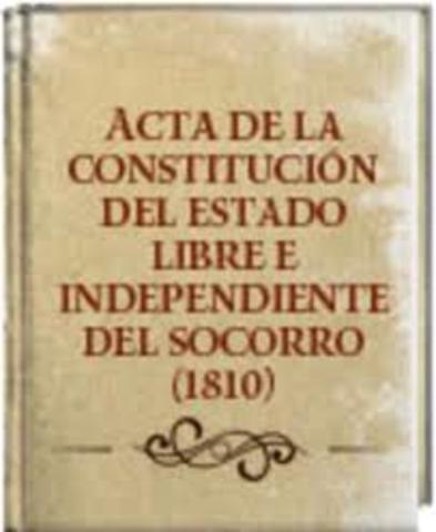 Constitución Del Estado Libre E Independiente Del Socorro, 15 De Agosto De 1810.