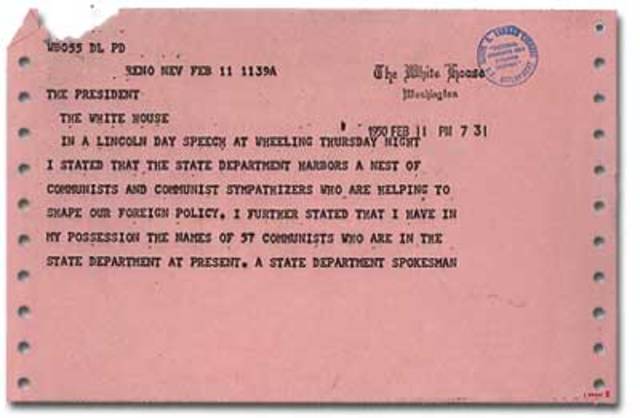 Joseph McCarthy(ism)