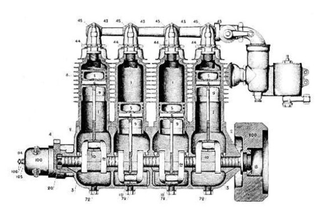 Motorcycle: first "four-stroke" engine invented