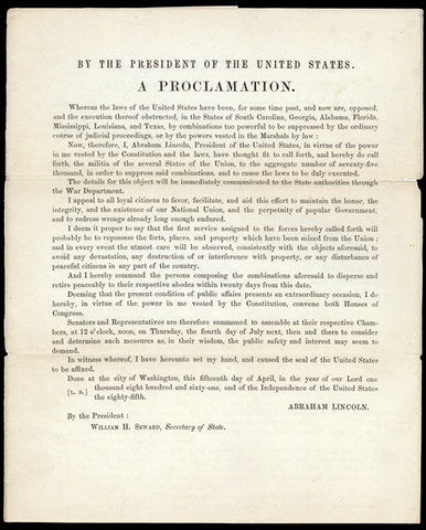Lincoln issues a Proclamation