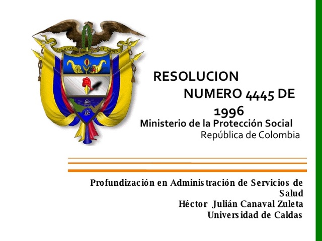 Resolución 4445 de 1996