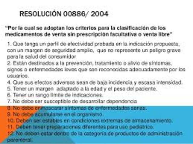 Resolución 00886 de 29 de Marzo de 2004