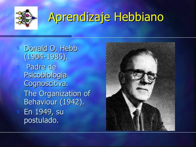 Donald Hebb. Fue el primero en explicar los procesos del aprendizaje