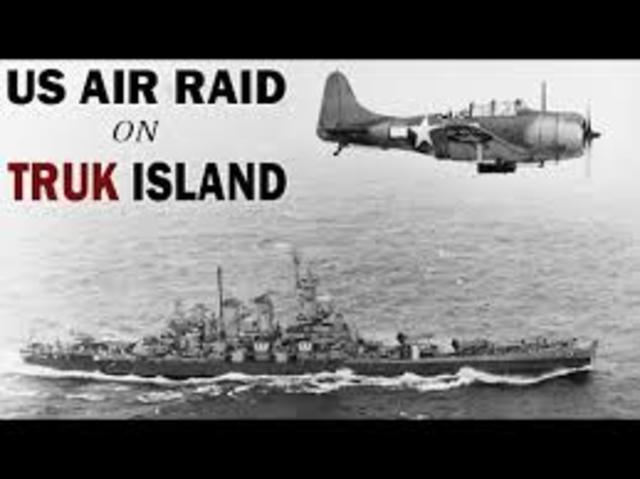 U.S. fleet invades Truk Atoll