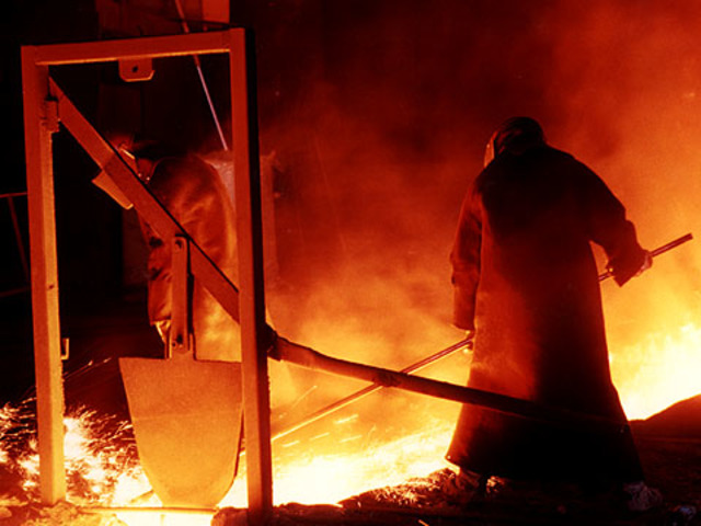 Producción de hierro usando coque