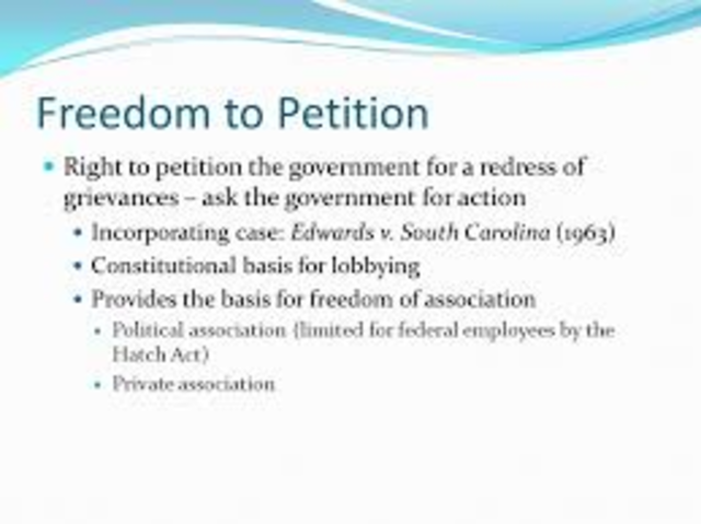 Right to Petition and a Statement about Due Process