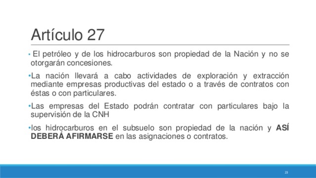 Reforma del artículo 27