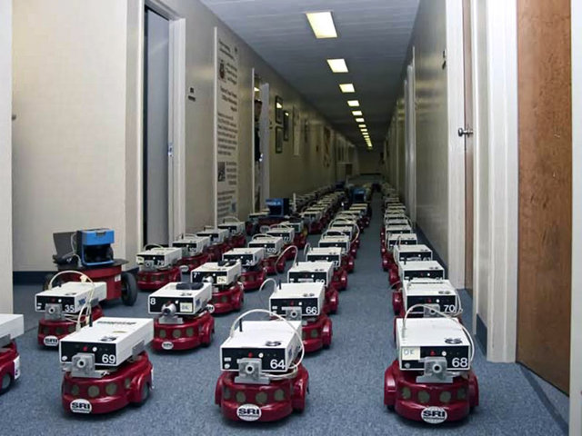 Centibots, teams of autonomous robots