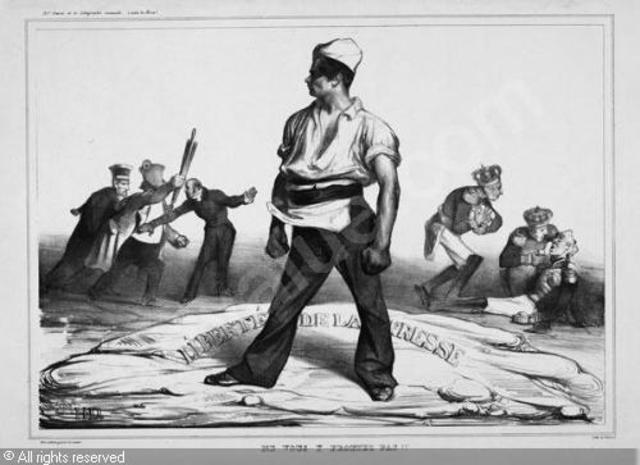 "La liberté de presse, ne vous y frottez pas" Daumier