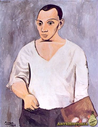 Autorretrato con la paleta en la mano