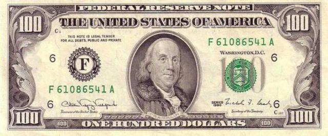 $100 bill