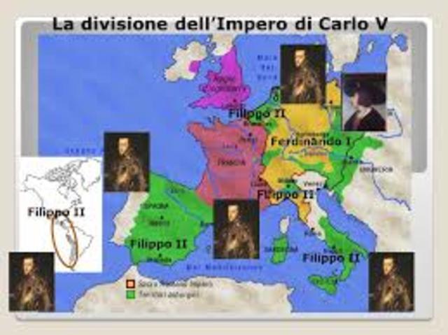 Carlo V abdica al trono