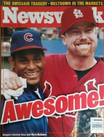 Mark Mcgwire and Sammy Sosa pass Roger Maris' Record