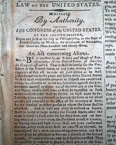Alien and Sedition Acts