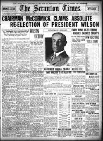 Wilson wins 1916 presidential election