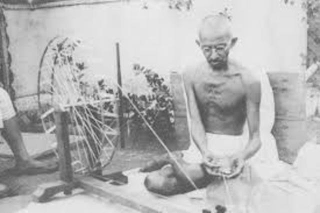 When Gandhi organizes peaceful protest
