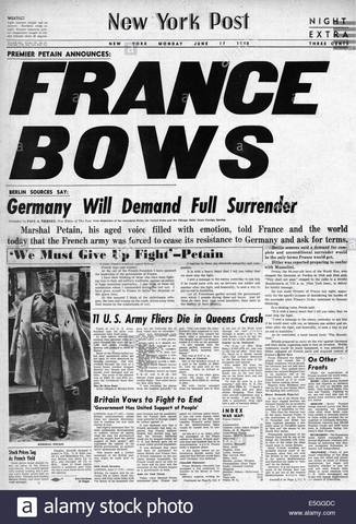 France surrenders to Nazi Germany