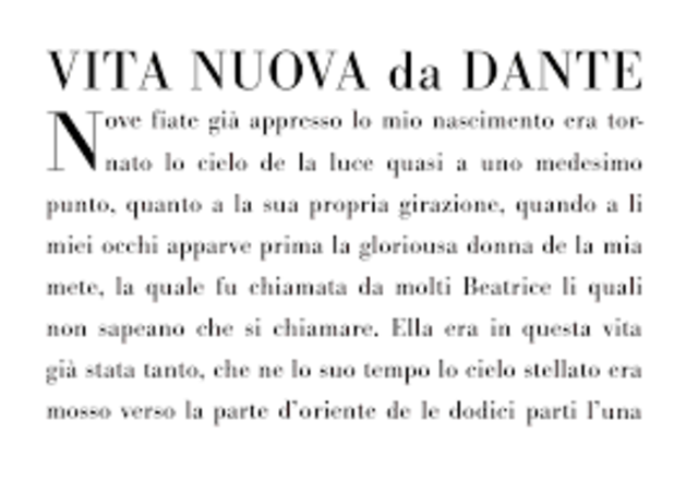 Scrive "La Vita Nova"
