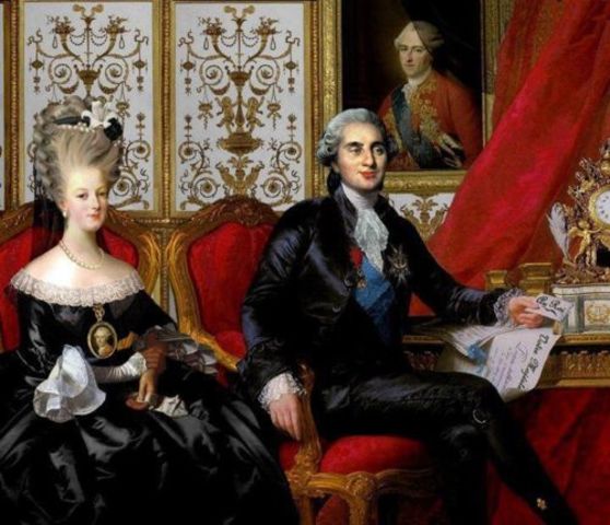 Louis (soon to be XVI) and Marie Antoinette get married.