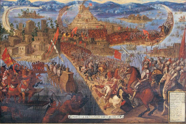 The Spanish defeat the Aztecs