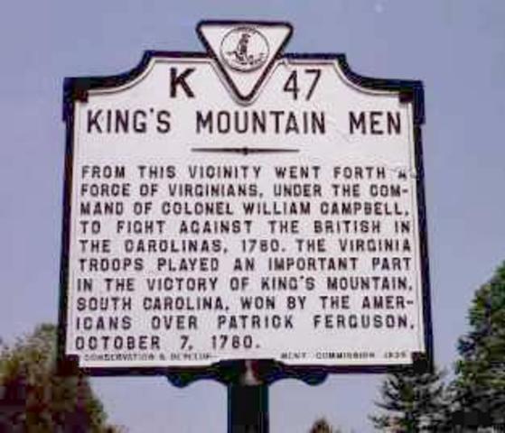 The Battle of King's Mountain