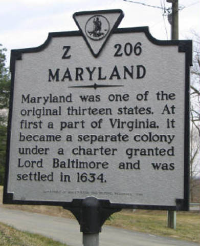 Establishment of Maryland