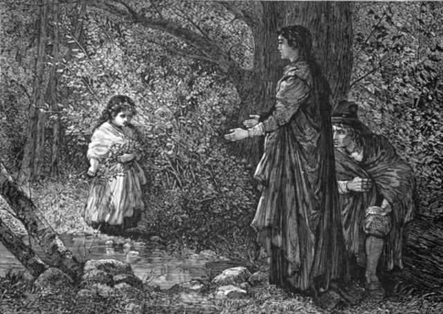 Dimmesdale and Hester Meet in the Forest