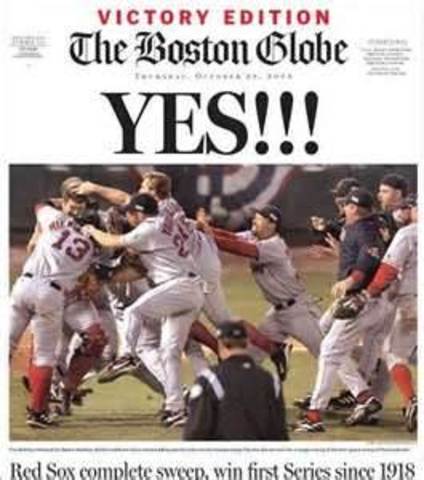 Red Sox end 86 year curse