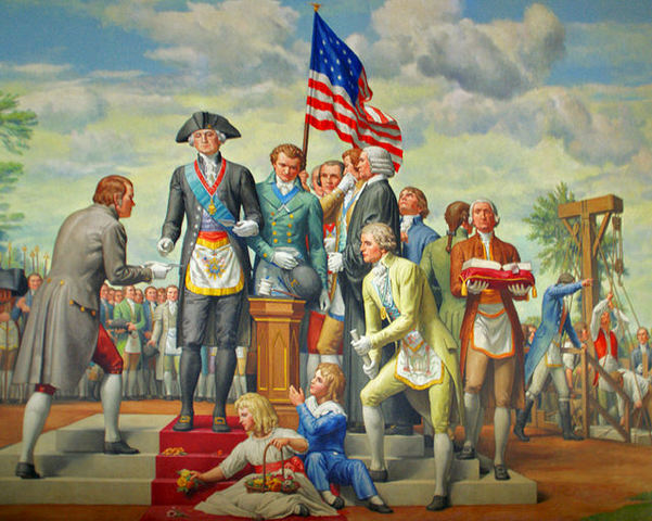 George Washington laid the first cornerstone of the building in a freemason ceremon