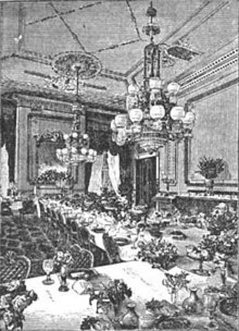 The East Room is furnished for the first time by Andrew Jackson