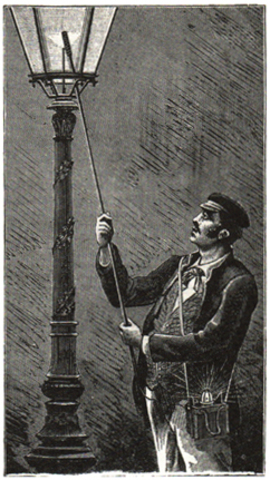 Gas lights replace candles for lighting