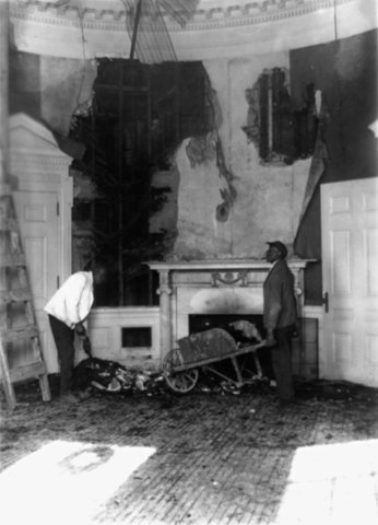 After a fire, the Oval Office was remodeled by President Hoover