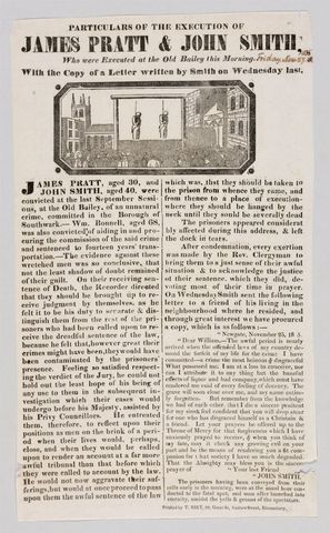 The Execution of James Pratt & John Smith