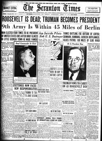 Harry Truman takes office