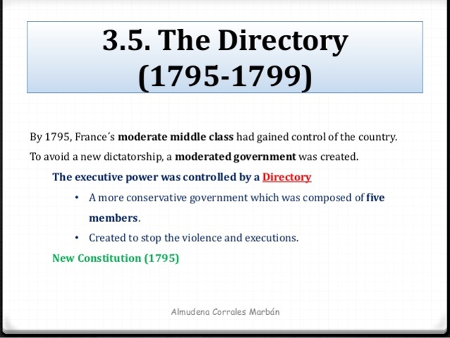 The Directory comes into