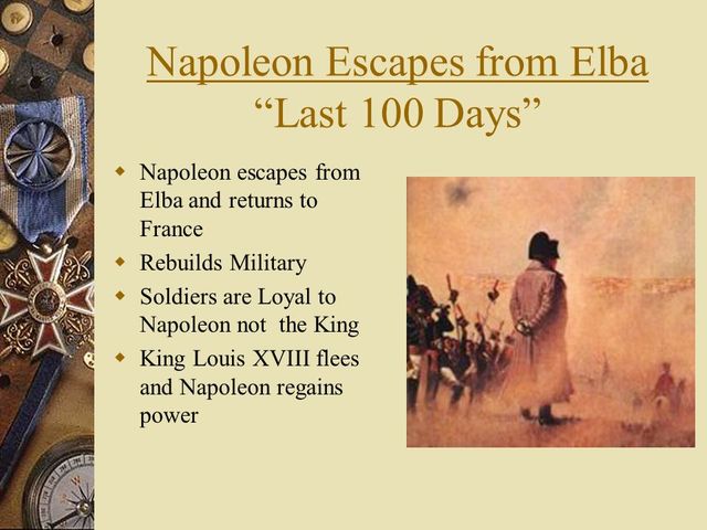 100 days of waterloo and exile to St Helena Island