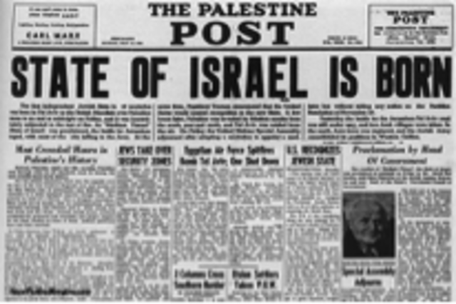 Formation of the state of Israel