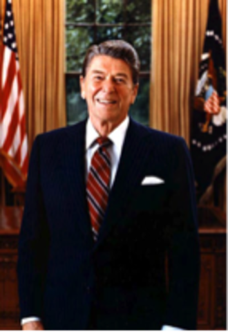 Ronald Reagan arrives to power