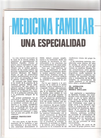 En México se implanta la MF de manera formal como especialidad