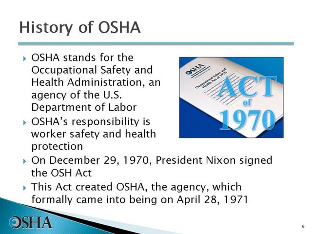 1970 Se Crea la OSHA