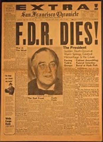 FDR dies, Harry S. Truman becomes President
