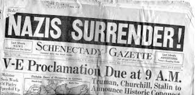V-E Day, war ends in Europe